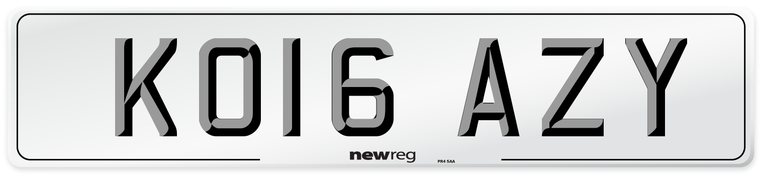 KO16 AZY Number Plate from New Reg